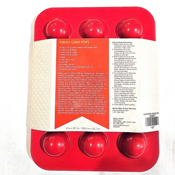 NWT Nordic Ware Cake Pop Baking Pan + Silicone Mold Round - Picture 2 of 6